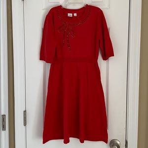 GAP girls red beaded sweater dress